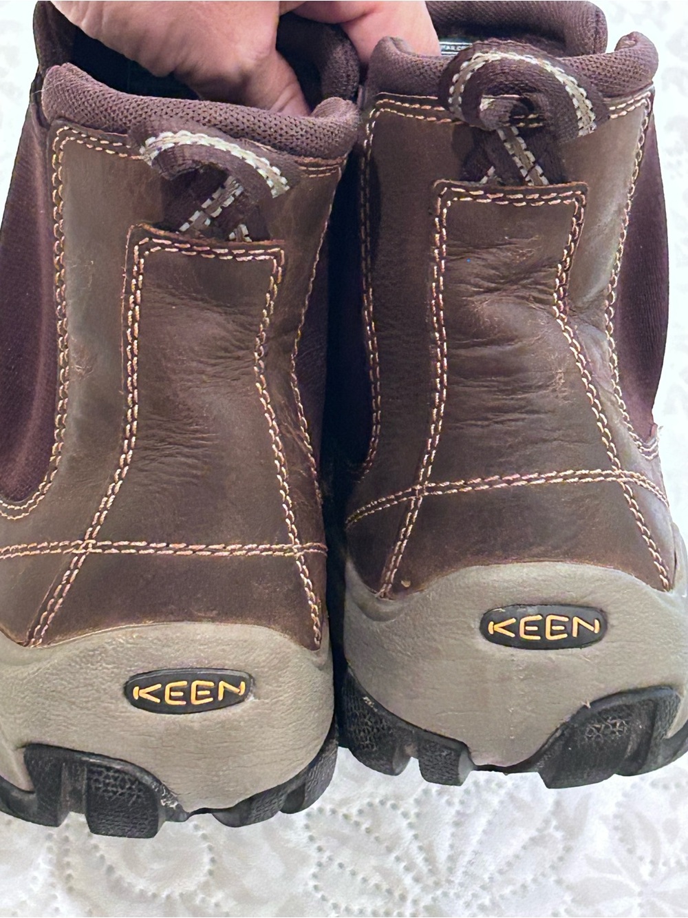KEEN TARGHEE II WOMEN 7.5 CHELSEA MID BOOT BROWN LEATHER HIKING CHUKKA 1025871 - Picture 6 of 14